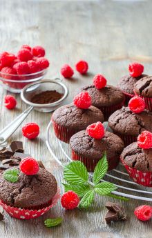 Muffiny czekoladowo-malinowe